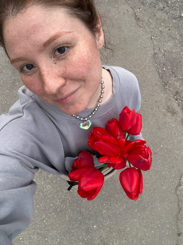 Person creates tulip memorial art with discarded windows in Russia
