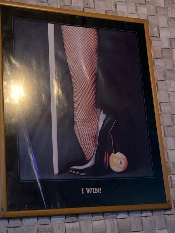 Pool hall poster spotted on wall in Burgas