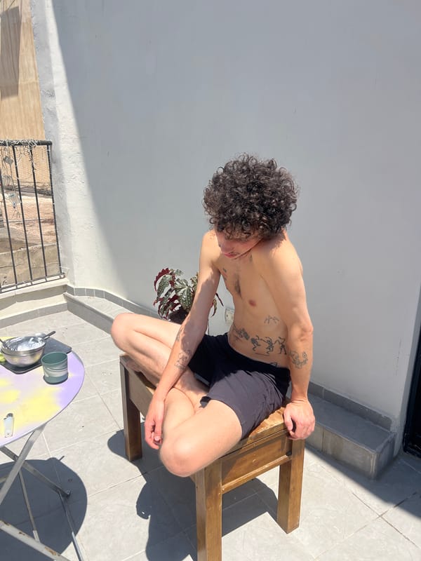 Morning breakfast scene captured on Tel Aviv balcony