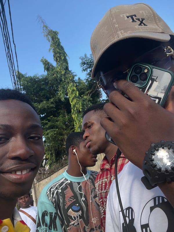 Group gathering on the streets of Nkpor, Nigeria