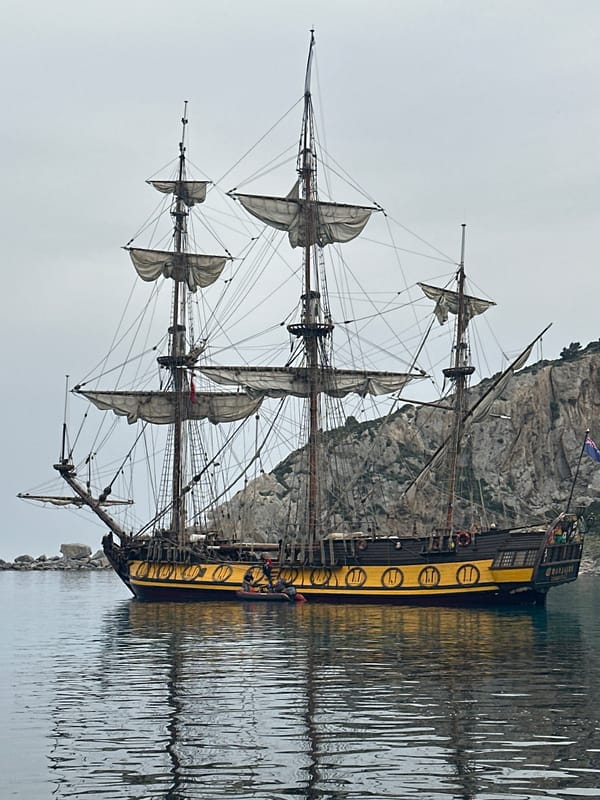 Historical tall ship spotted off Datça coast, Turkey
