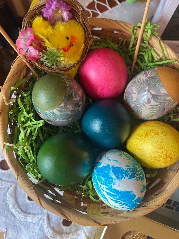 Easter craft display documented in Yambol, Bulgaria