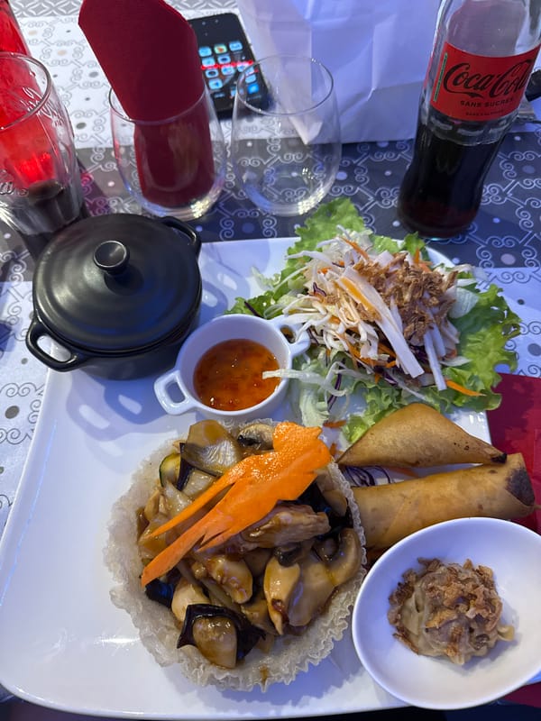Asian meal served at Toulouse restaurant Friday evening
