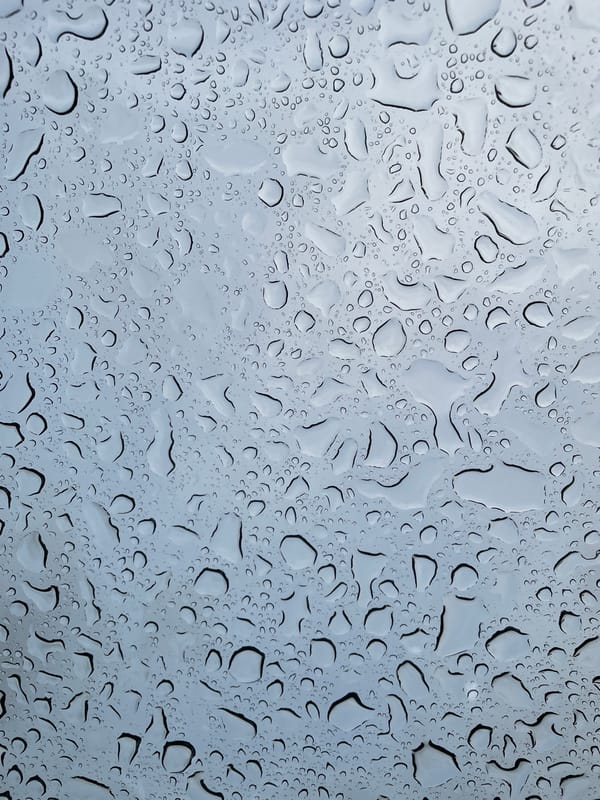 Water droplets observed on glass surface in Vinnytsia
