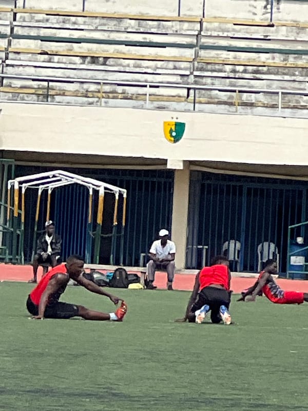 Football session underway at a Nigerian stadium
