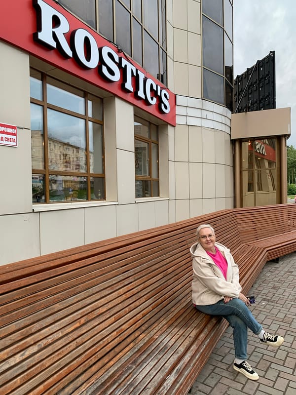Elderly woman spotted at park bench, restaurant in Chaikovsky