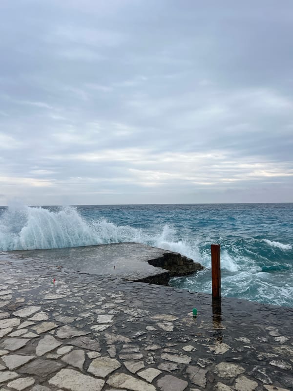 Rough seas batter Montenegro coast under stormy skies