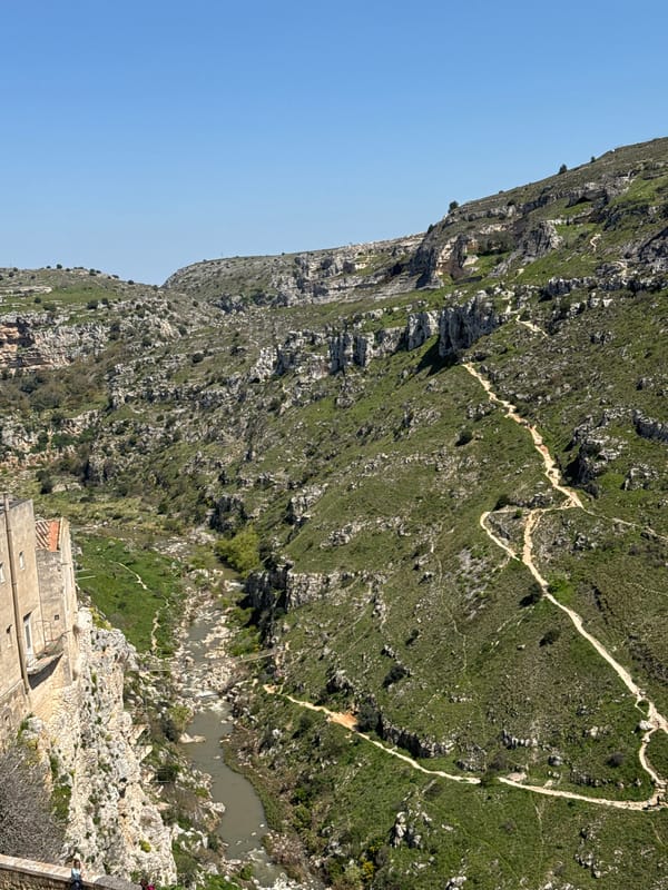 Landscape photography captures Matera's rugged terrain and river valley