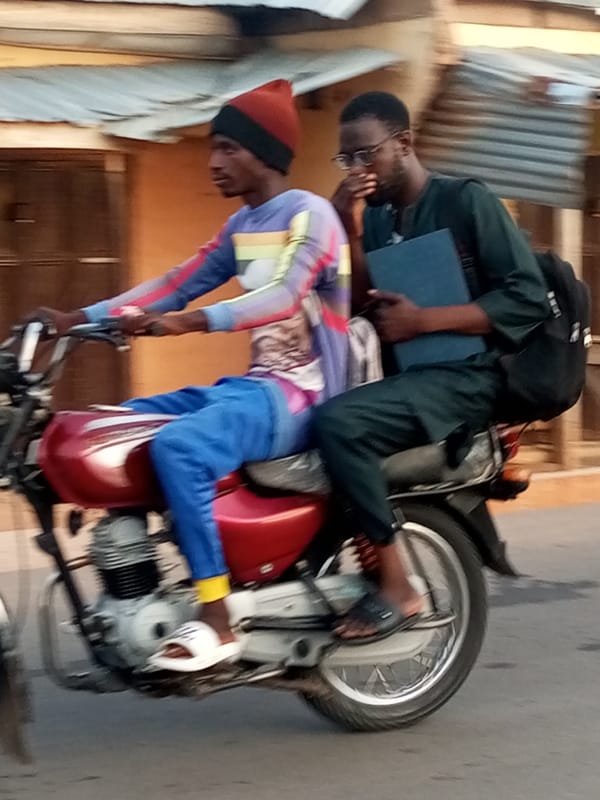 Early morning street life documented in unknown urban area