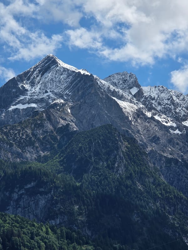 Alpine mountain views photographed across Garmisch-Partenkirchen afternoon