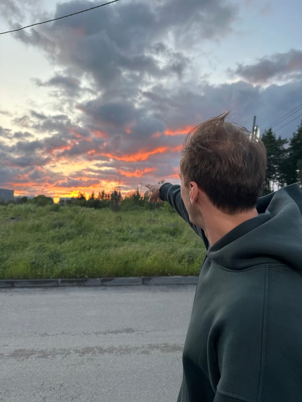 Friends catch a striking sunset in Murino on a summer evening