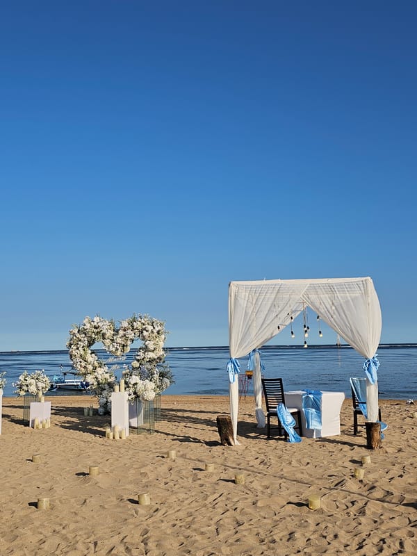 Beach Wedding Proposal Setup Documented in Denpasar, Indonesia
