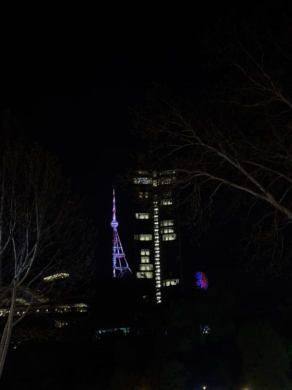 Tbilisi nightlife scenes captured around Left Bank district