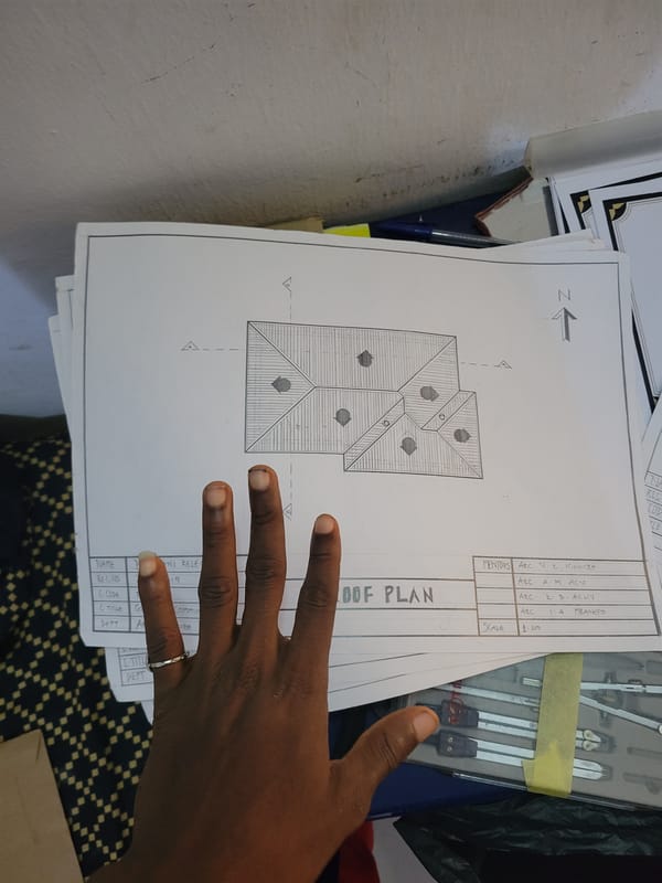 Architectural drawings and a bold #architecture tag