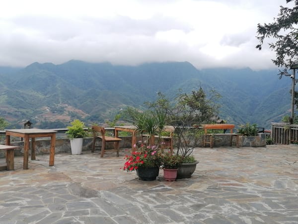 Early morning mountain vista documented at Sa Pa viewing platform