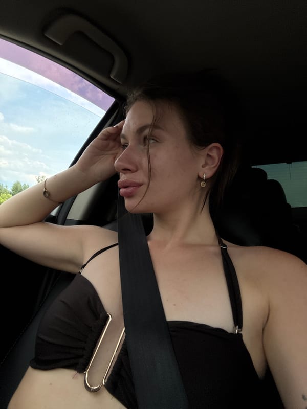 In-car selfie moment from Krasnoobsk, Russia