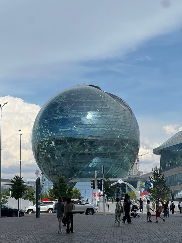 Witnesses document Nur Alem sphere in Astana, Kazakhstan