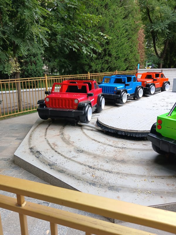Morning out at a Tashkent amusement park with food truck lunch