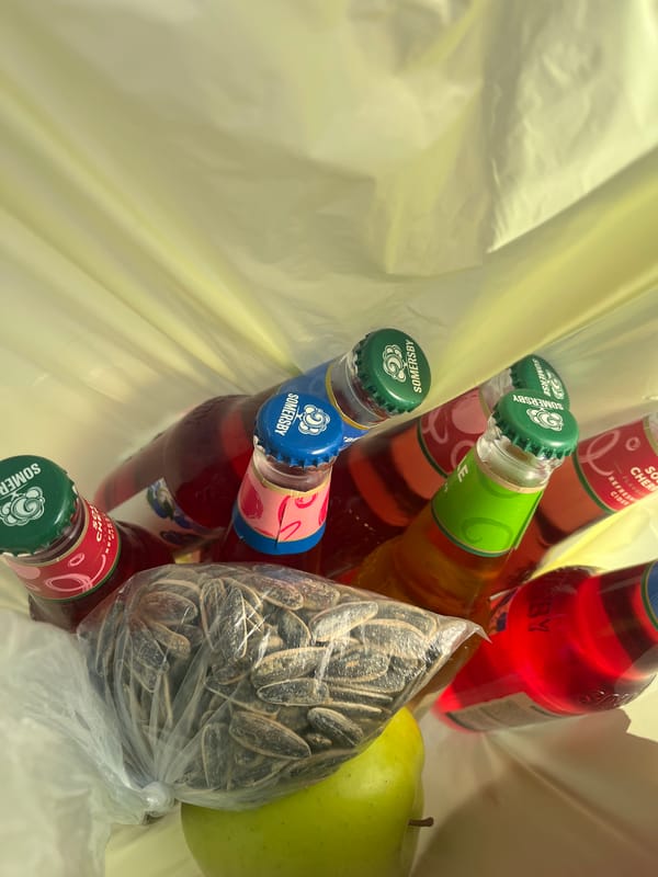 Grocery bag with Somersby ciders spotted in Lozarevo, Bulgaria