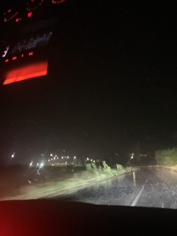 Rainy night drive documented across Bulgarian towns