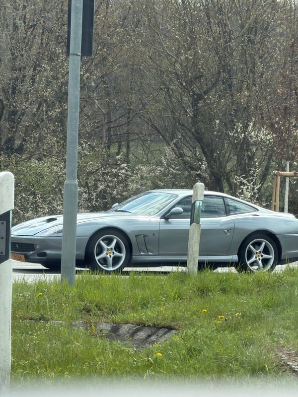 Silver Ferrari spotted parked on Luxembourg City roadside