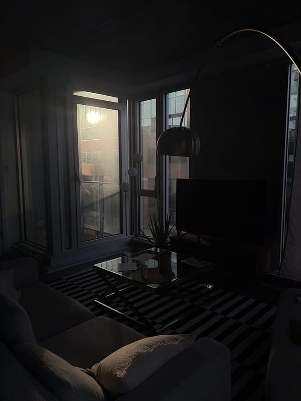 Montreal street corner documented from multiple viewpoints during overcast evening