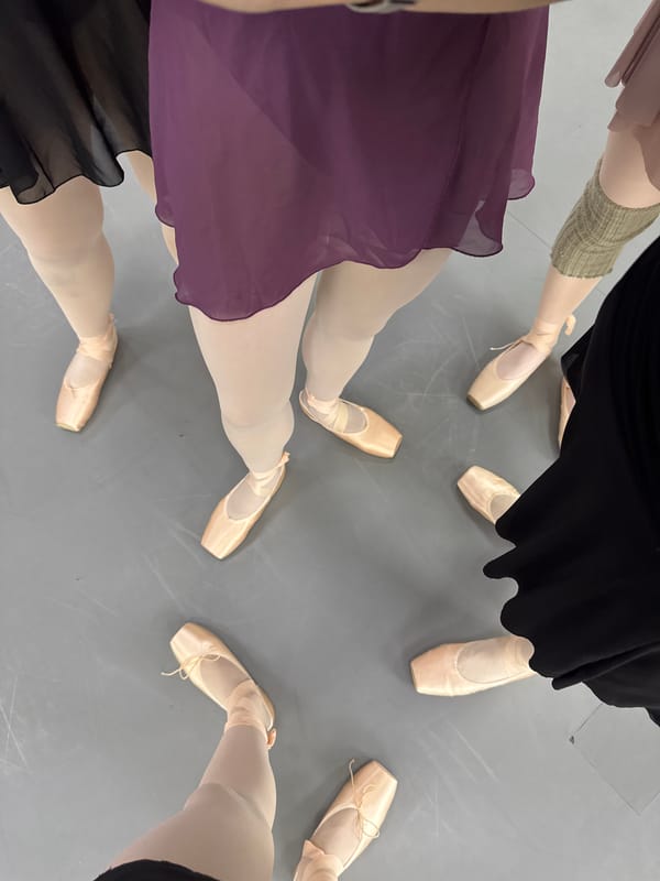 Ballet dancers practice in studio in Tbilisi, Georgia