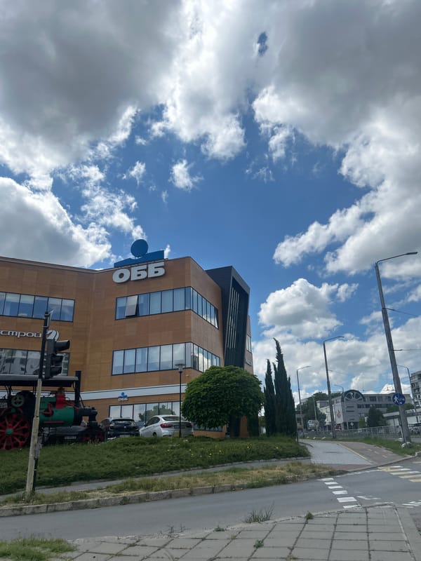 Varna street scene: office buildings, construction, and everyday traffic