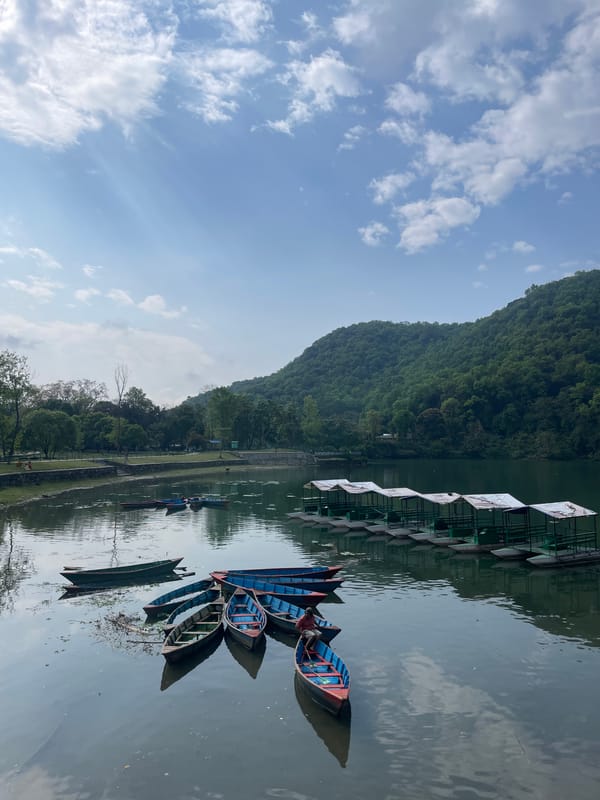 Tourist boating activity observed on Phewa Lake, Pokhara