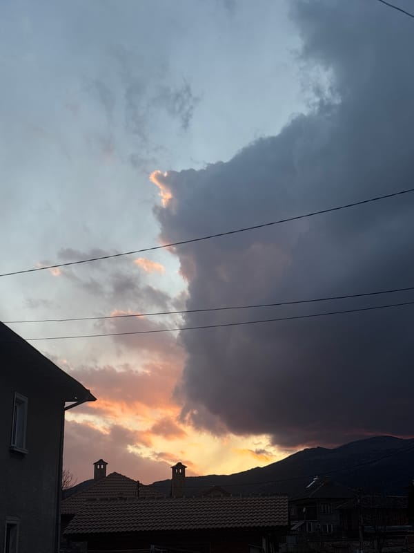 Rainy evening documented from car in Zlatitsa, Bulgaria
