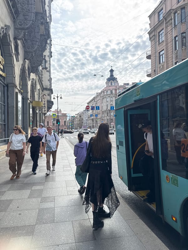 Ornate city streets and classical architecture in Eastern Europe