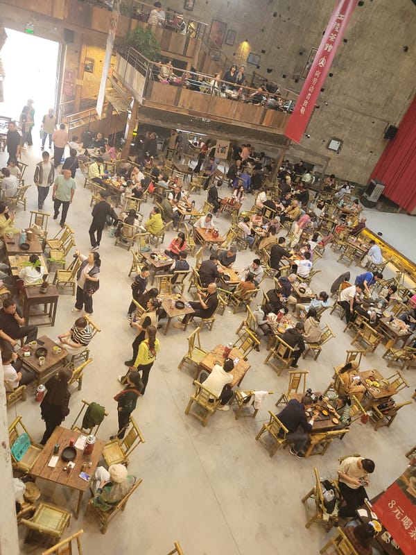 Large indoor gathering draws crowds in Liangjiang, China