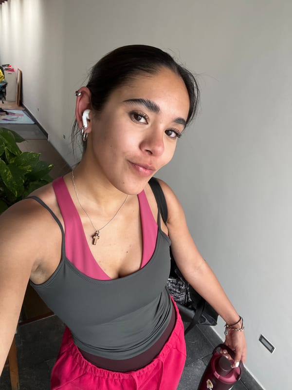 Woman takes selfie in athletic wear in Mexico