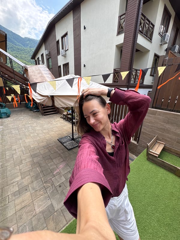 Lazy morning around Krasnaya Polyana's cafés and courtyards