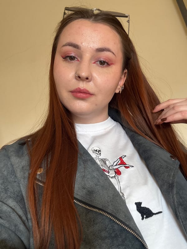 Woman with piercings spotted in white t-shirt in Izhevsk