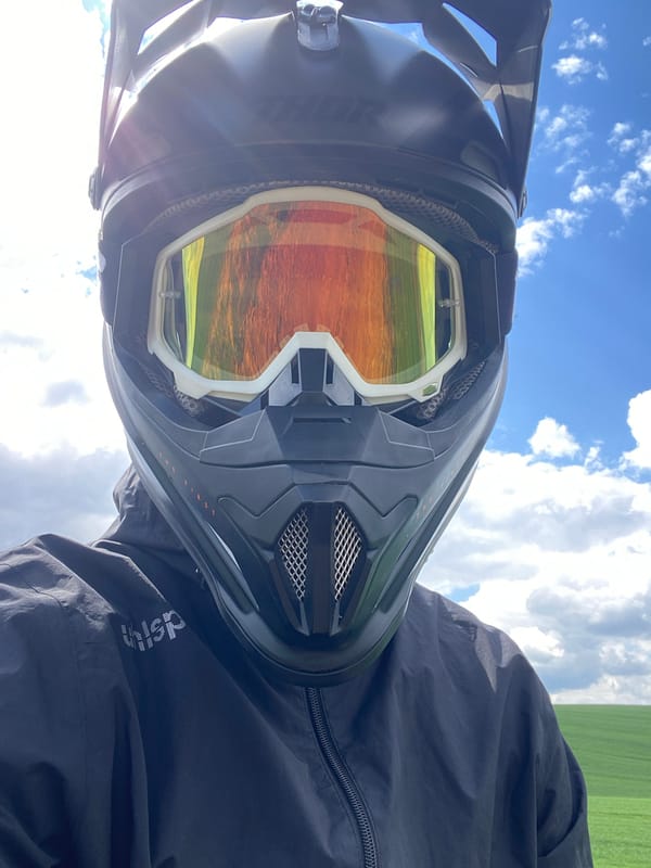 Motocross rider spotted in agricultural field near Beloslav
