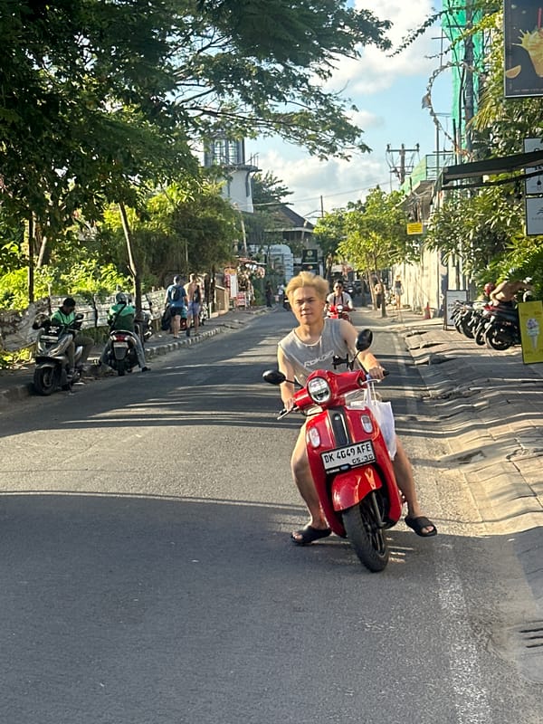 North Kuta street and beach life on a June morning