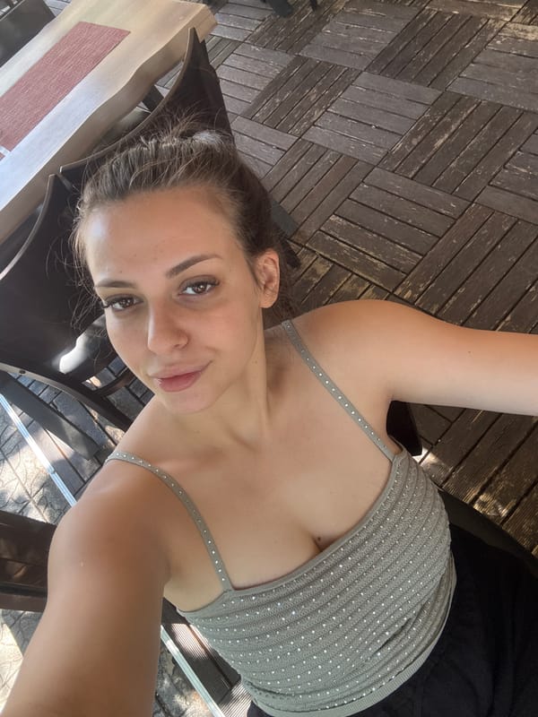 Selfie series at a Plovdiv outdoor café, July morning