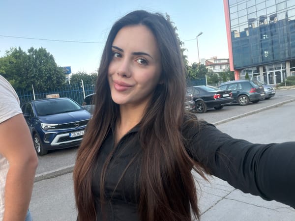 Selfie series across Sofia streets and a shop interior