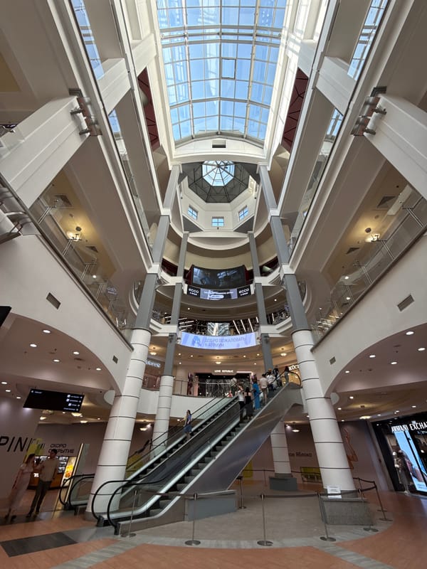 Shopper documents walk through Moscow's Metropolis mall