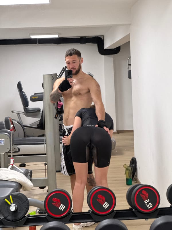 Morning snapshots capture gym selfie, coastal view, playful moment