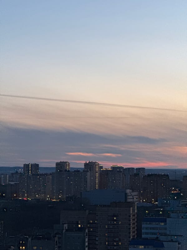 Twilight descends over Perm cityscape, captured by observers