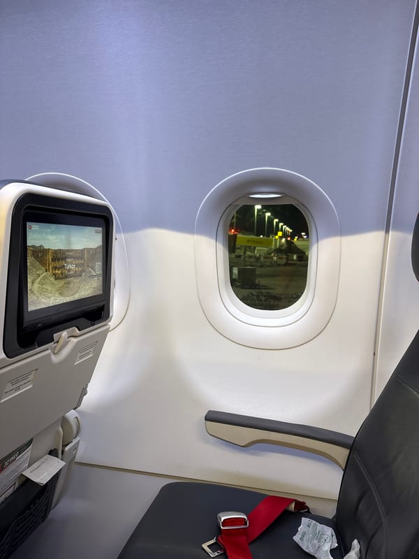 Turkish Airlines cabin screen at Athens airport startup sequence