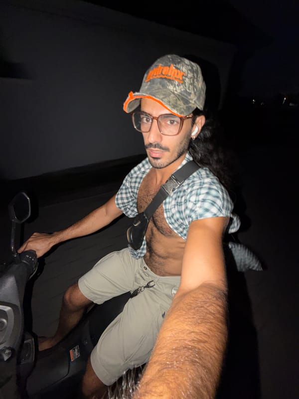Man takes nighttime scooter selfies in North Kuta