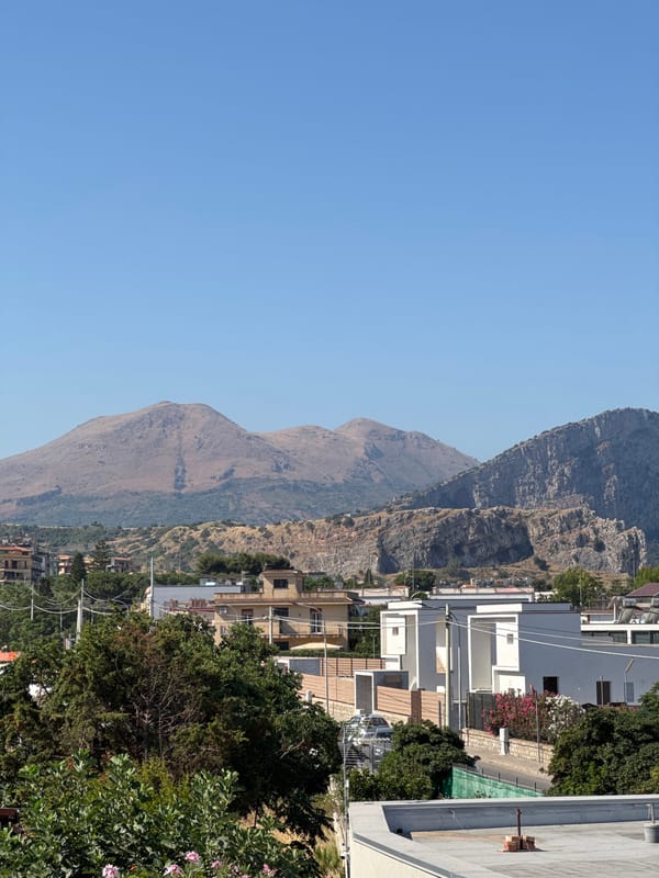 Summer morning at a Sicilian coastal resort town
