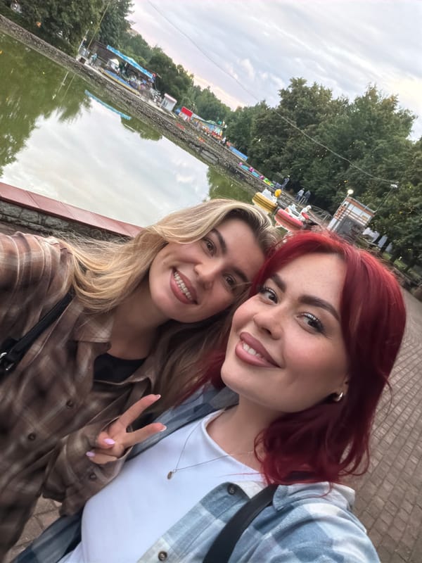 Rainy June evening at a Tolyatti amusement park and waterfront