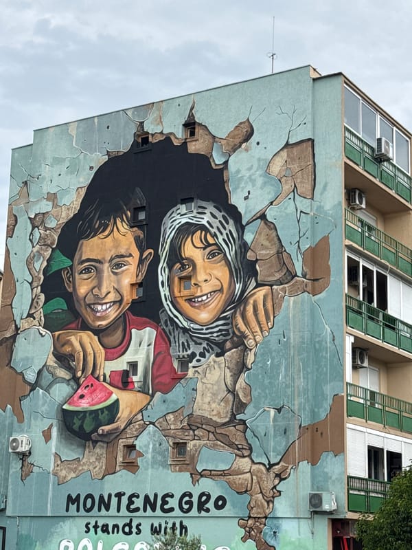 Children's mural spotted on Podgorica building wall