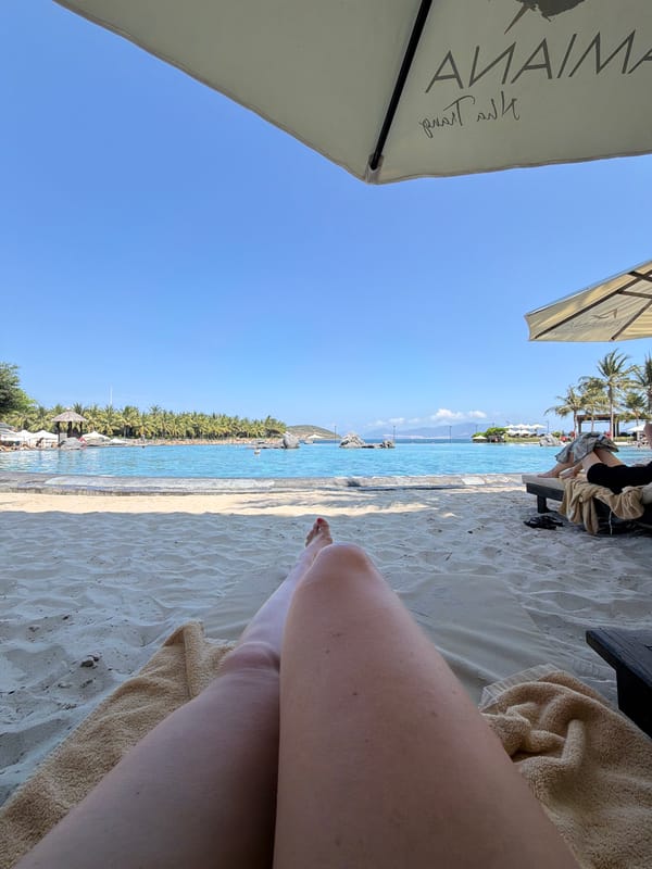 Beach relaxation captured in Bac Nha Trang Ward, Vietnam