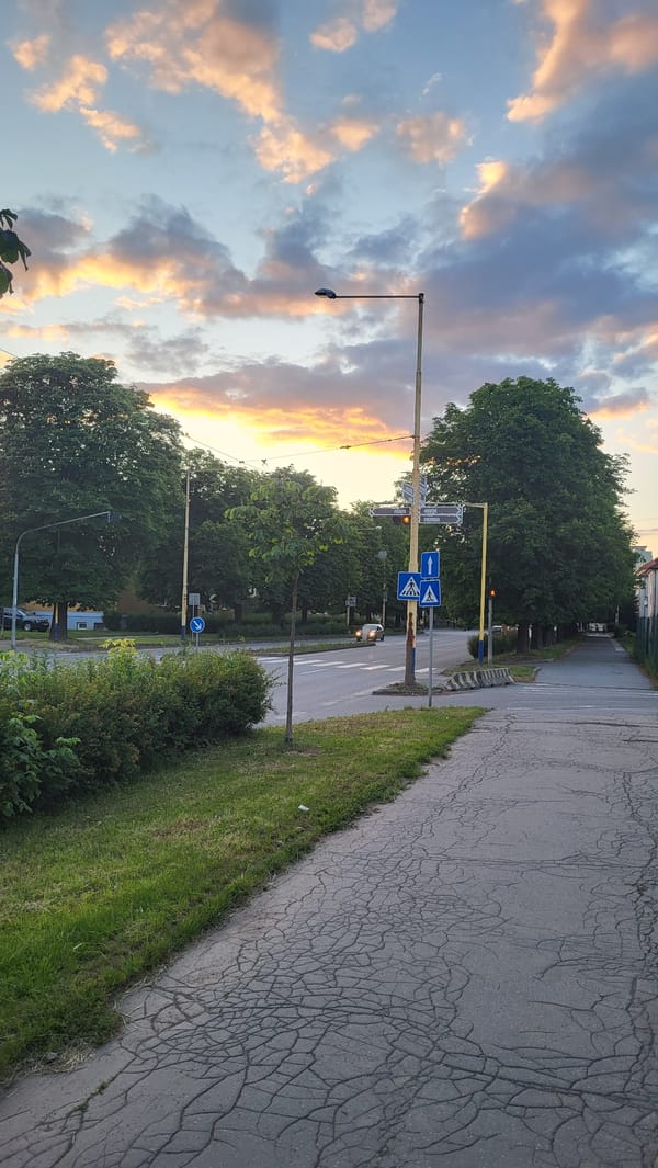 Evening observations across Prešov, Slovakia during sunset hours