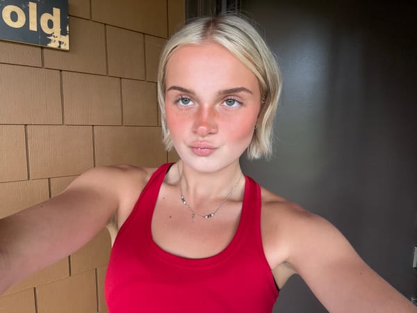Quick selfies in a Whistler bedroom, June evening
